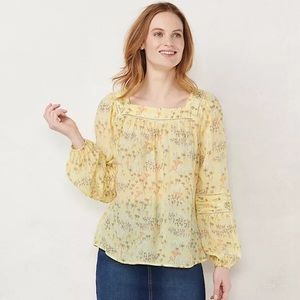 LC CONRAD long sleeves yellow  blouse/top size large